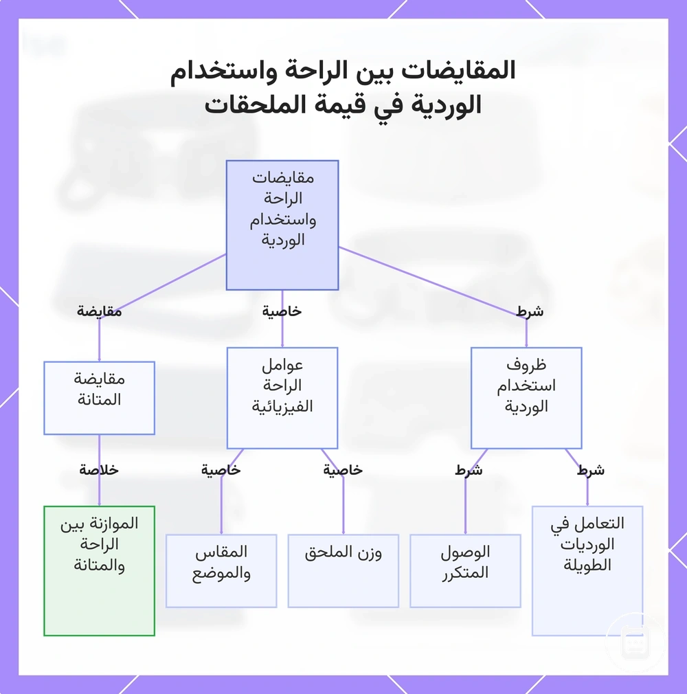 المقايضات بين الراحة واستخدام المناوبة في قيمة الملحقات