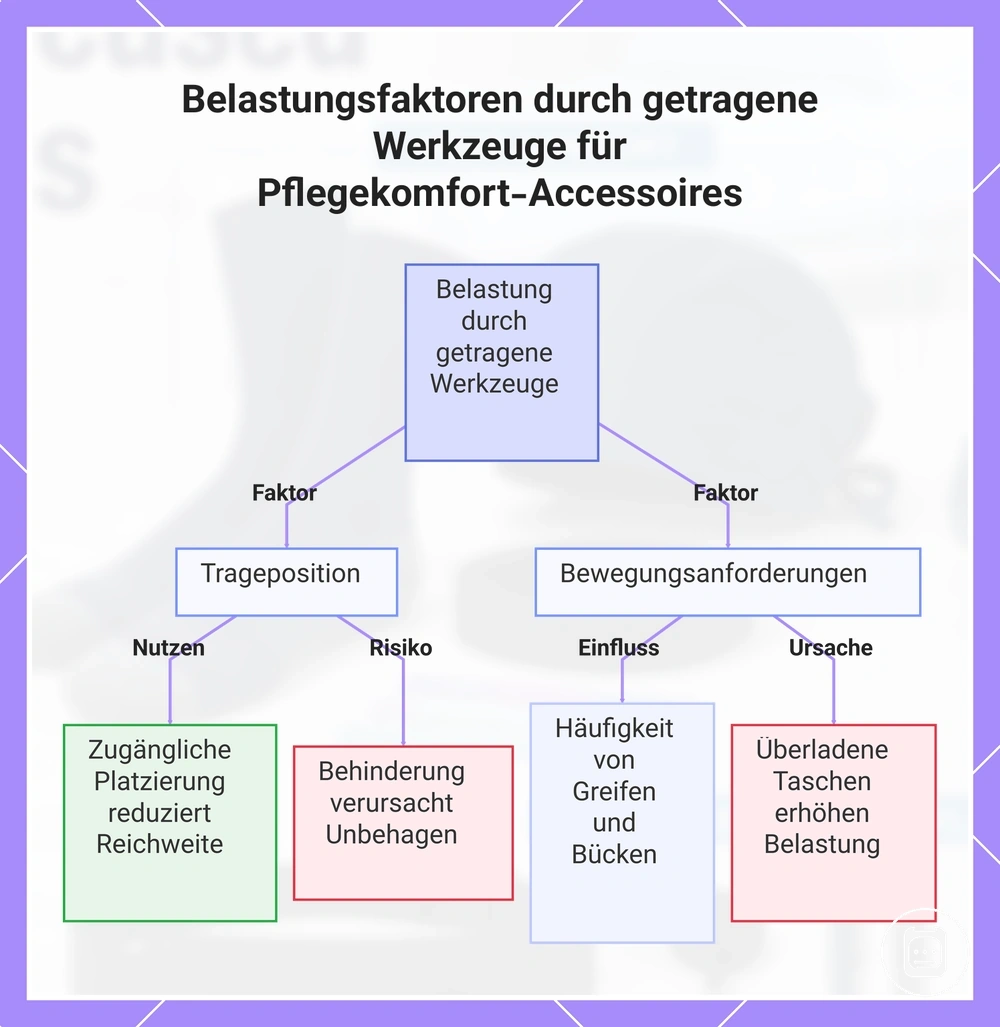 Trageposition, Zugriff und Bewegungsbelastung durch mitgeführte Arbeitsgegenstände