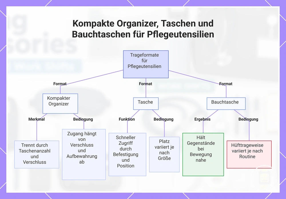 Kompakte Organizer, Beutel und Gürteltaschen für Pflegeutensilien