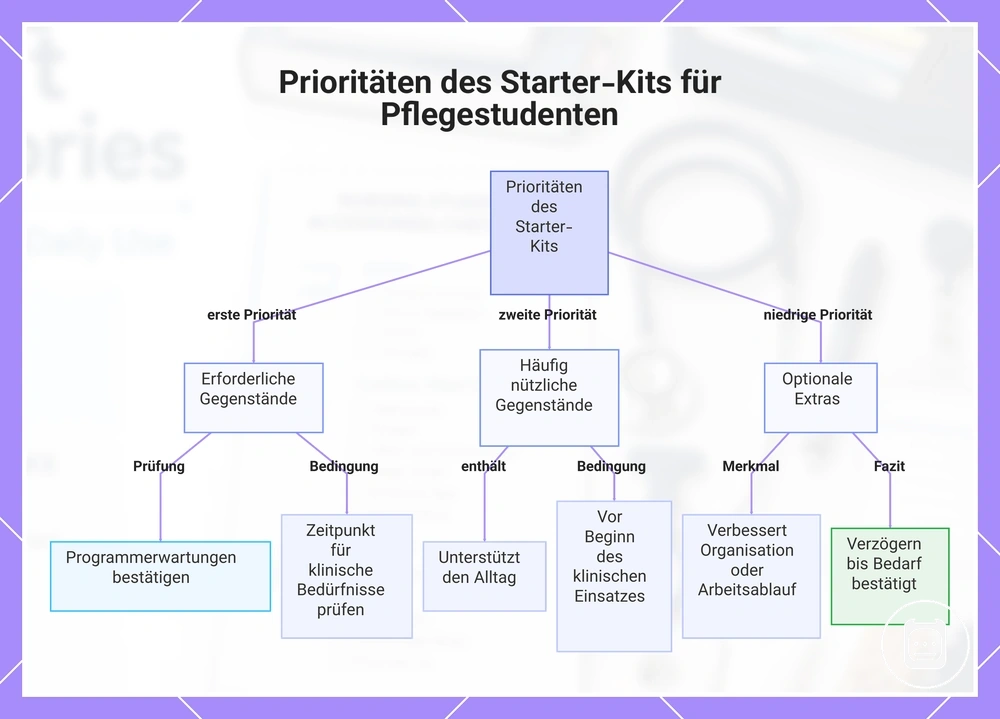 Prioritäten einer Startausstattung für Pflegeschüler