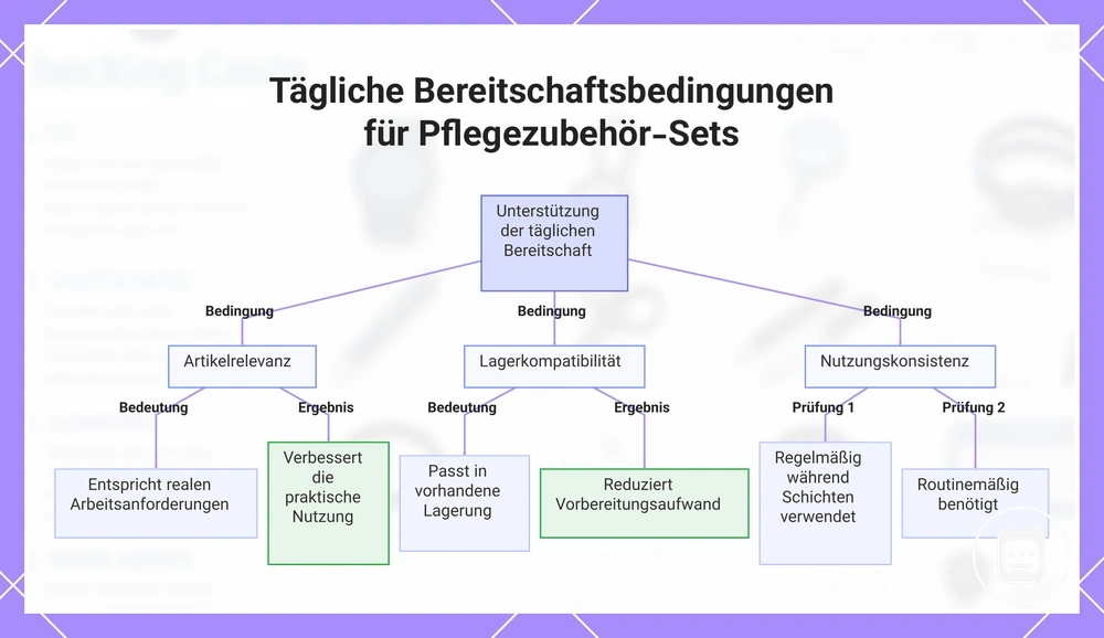Bedingungen für die tägliche Einsatzbereitschaft mit einem Pflegezubehör-Set oder Bundle
