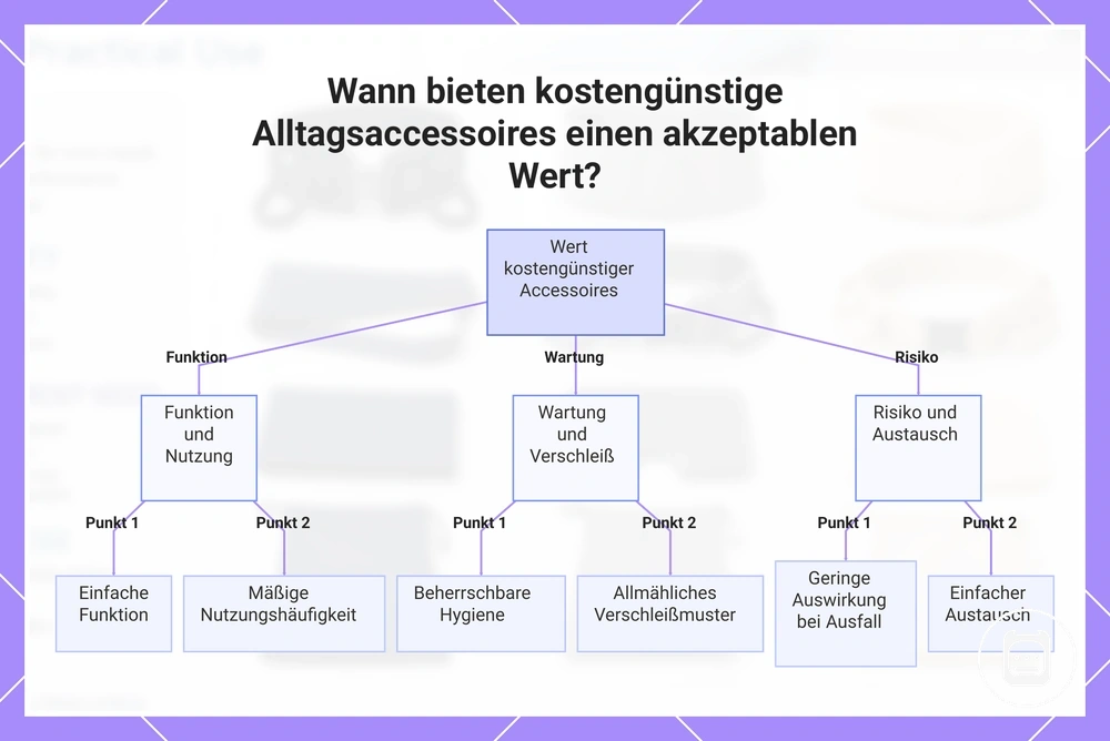 Bedingungen, unter denen günstiges Alltagszubehör einen guten Wert bieten kann