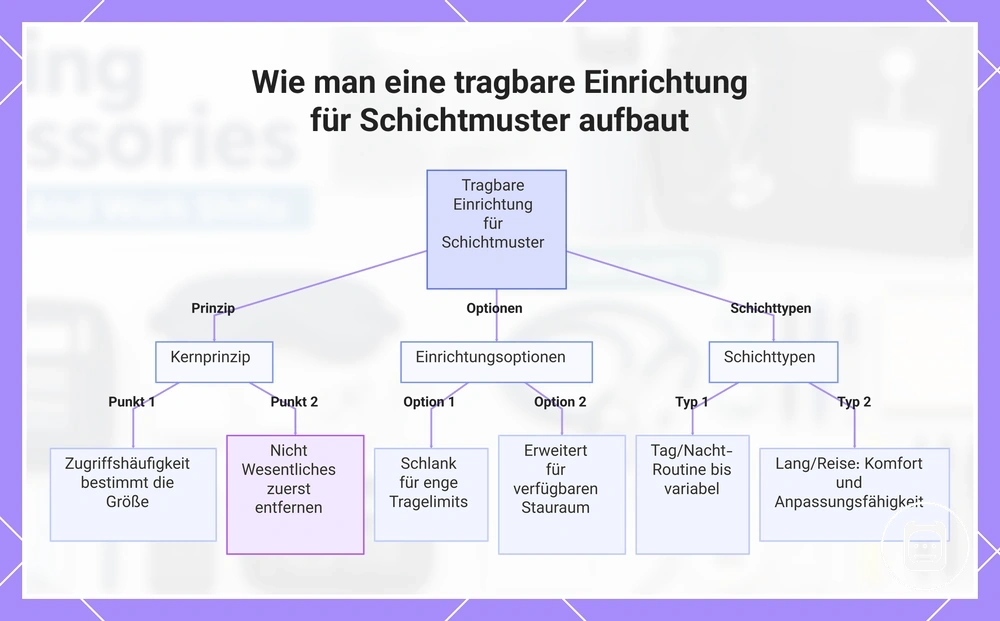 Tragbares Pflege-Setup für unterschiedliche Schichtmuster