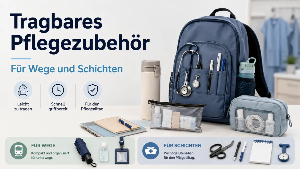 Tragbares Pflegezubehör für Arbeitswege und Schichten, kompakt organisiert