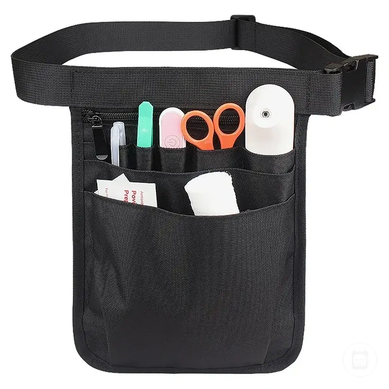 Multi-pocket nurse waist bag for medical supplies storage