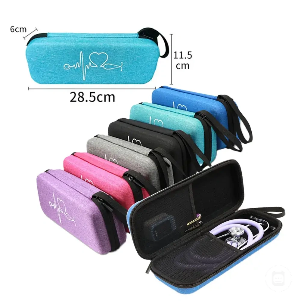 Portable stethoscope storage case for carrying a stethoscope