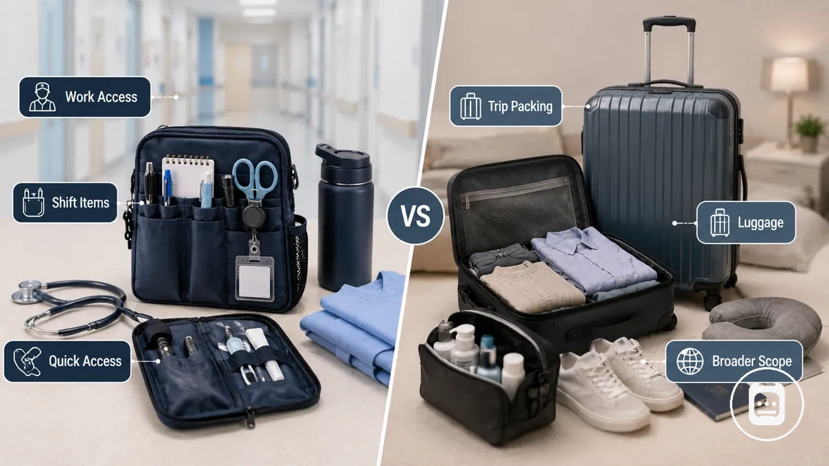 comparación entre accesorios de enfermería portátiles y necesidades de empaque de viaje más amplias