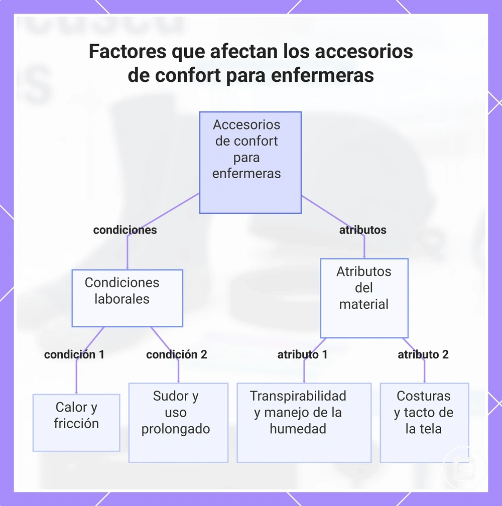 Factores de calor, humedad, fricción y material que influyen en la comodidad de los accesorios de enfermería