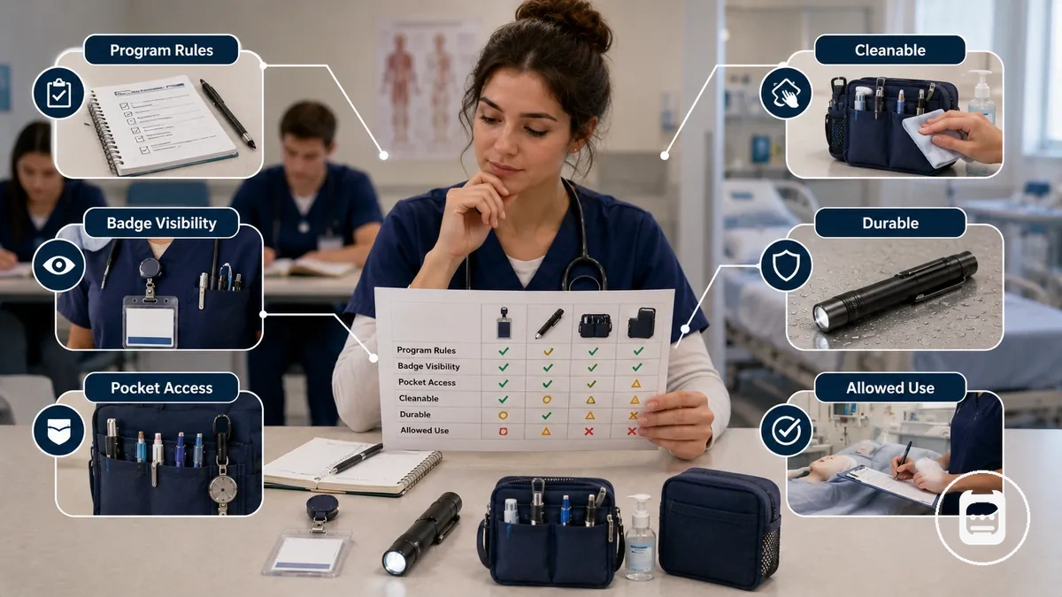 Requisitos de compatibilidad para la escuela de enfermería y las prácticas clínicas para accesorios de estudiantes
