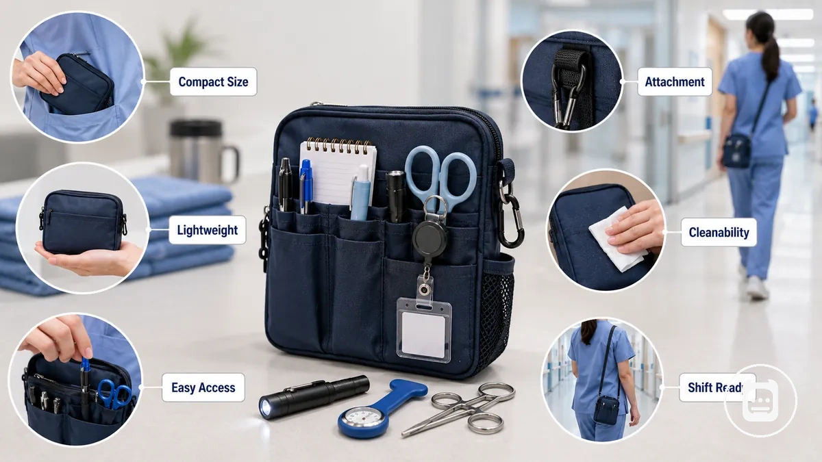 accesorios de enfermería portátiles organizados para un transporte y acceso más sencillos durante el movimiento en turnos