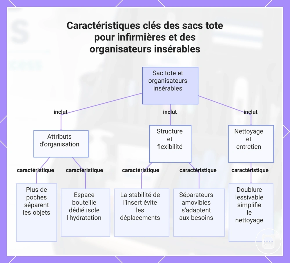 Caractéristiques clés des sacs fourre-tout pour infirmiers et des organiseurs à insérer