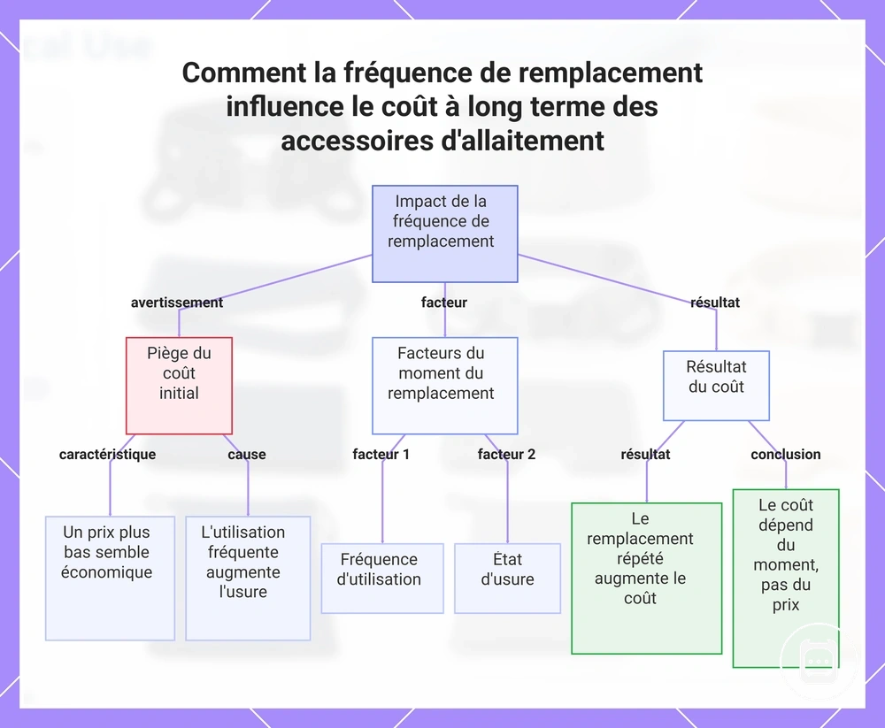 Comment la fréquence de remplacement influence le coût à long terme des accessoires de soins infirmiers