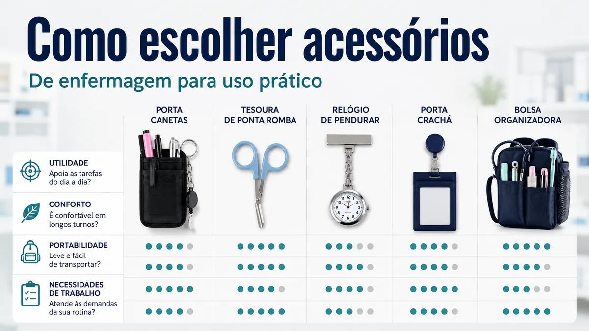Acessórios de suporte postural comparados por tipo de uso, ajuste, conforto, portabilidade e durabilidade