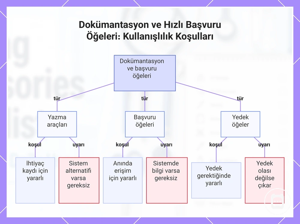 Dokümantasyon ve Hızlı Referans Öğeleri: Kullanışlılık Koşulları
