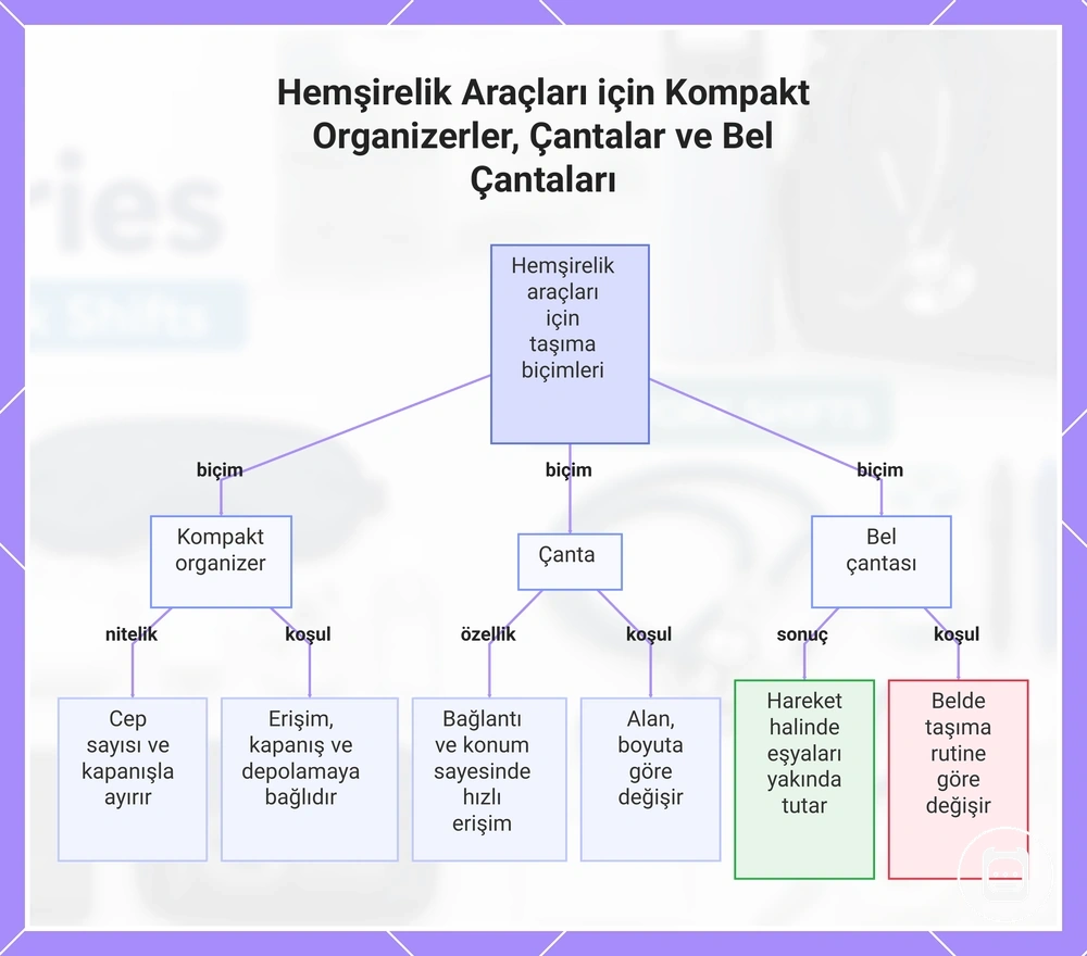 Kompakt düzenleyiciler, keseler ve bel çantalarının taşıma koşulları
